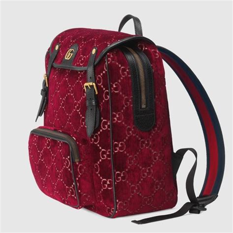 gucci red velvet backpack|farfetch Gucci mini velvet bag.